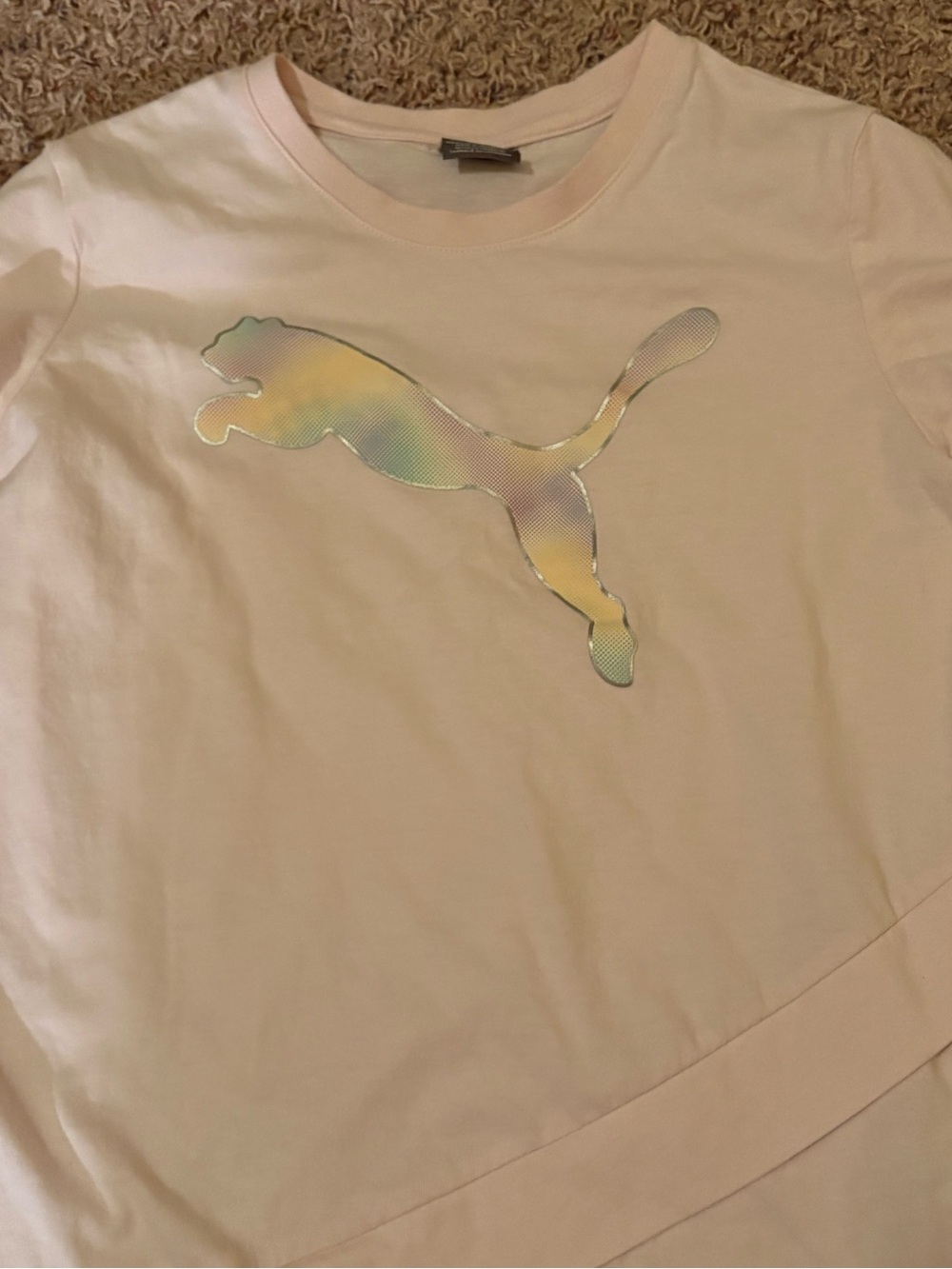 Puma Pastel Pink Tee with Multicolor Pastel Tie-Dye Shorts - Picture 3 of 4